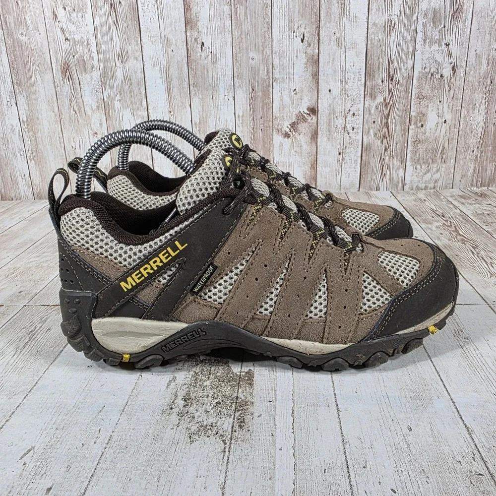 Merrell Alverstone Waterproof Hiking Shoes Womens 6.5 Brindle Brown J599662